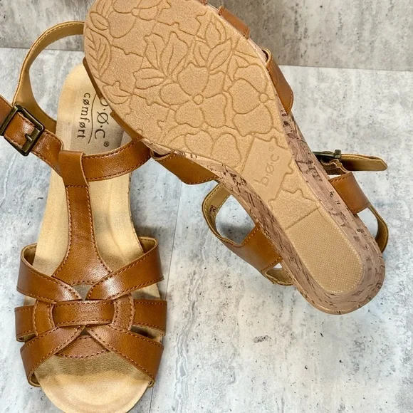 b.o.c. Jaquet Brown Comfort Cushioned Wedge Heels Sandals 7M NIB - Picture 9 of 10